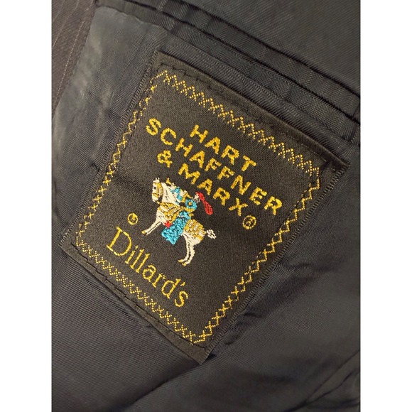 Hart Schaffner & Marx Men's 2 Piece Suit Black Pinstripe Pants Matching Jacket - Picture 11 of 14